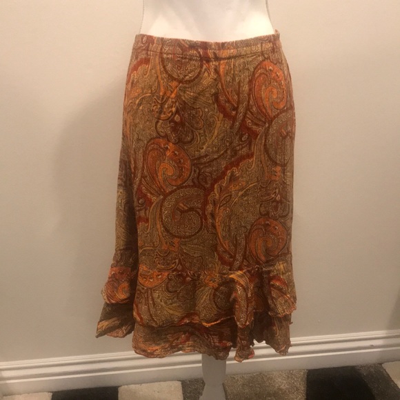Skirt by Zebra Brand paisley oranges Size XL - Picture 1 of 3